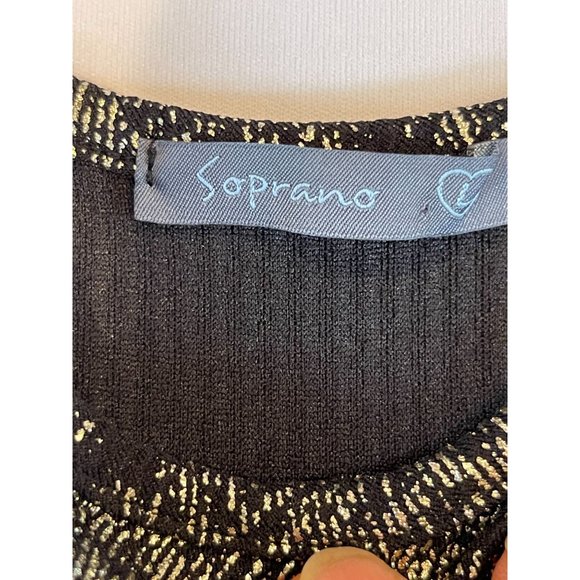 Soprano Womens Metallic Fit & Flare Mini Dress Spaghetti Strap Gray Black Size L - Picture 6 of 7